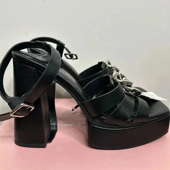 ZARA STRAPPY PLATFORM HEEL SANDALS SIZE 9US Black - Picture 11 of 13
